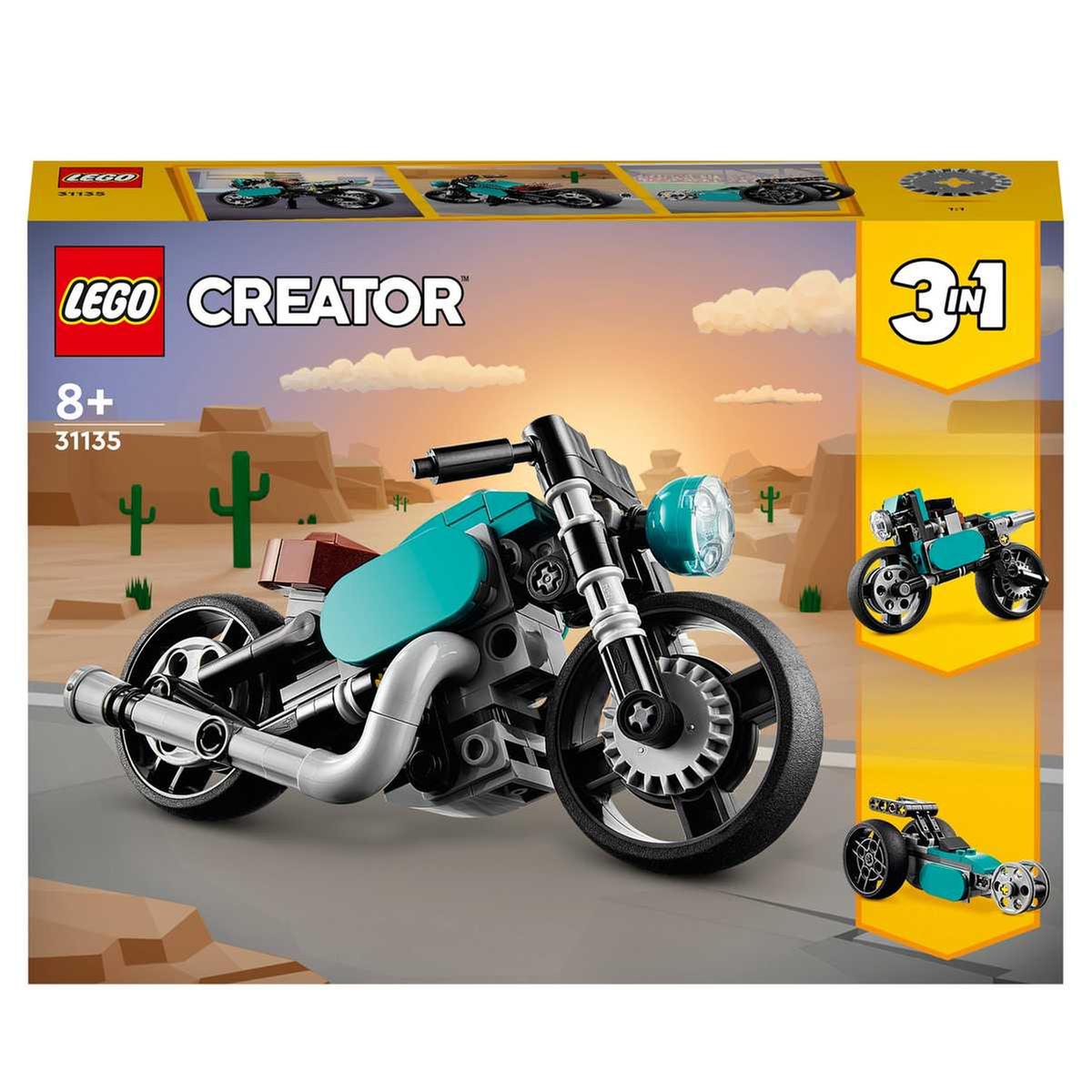 LEGO - Veículos 3 em 1: Moto clássica, bicicleta urbana e carro dragster  31135 | LEGO CREATOR | Loja de brinquedos e videojogos Online Toysrus