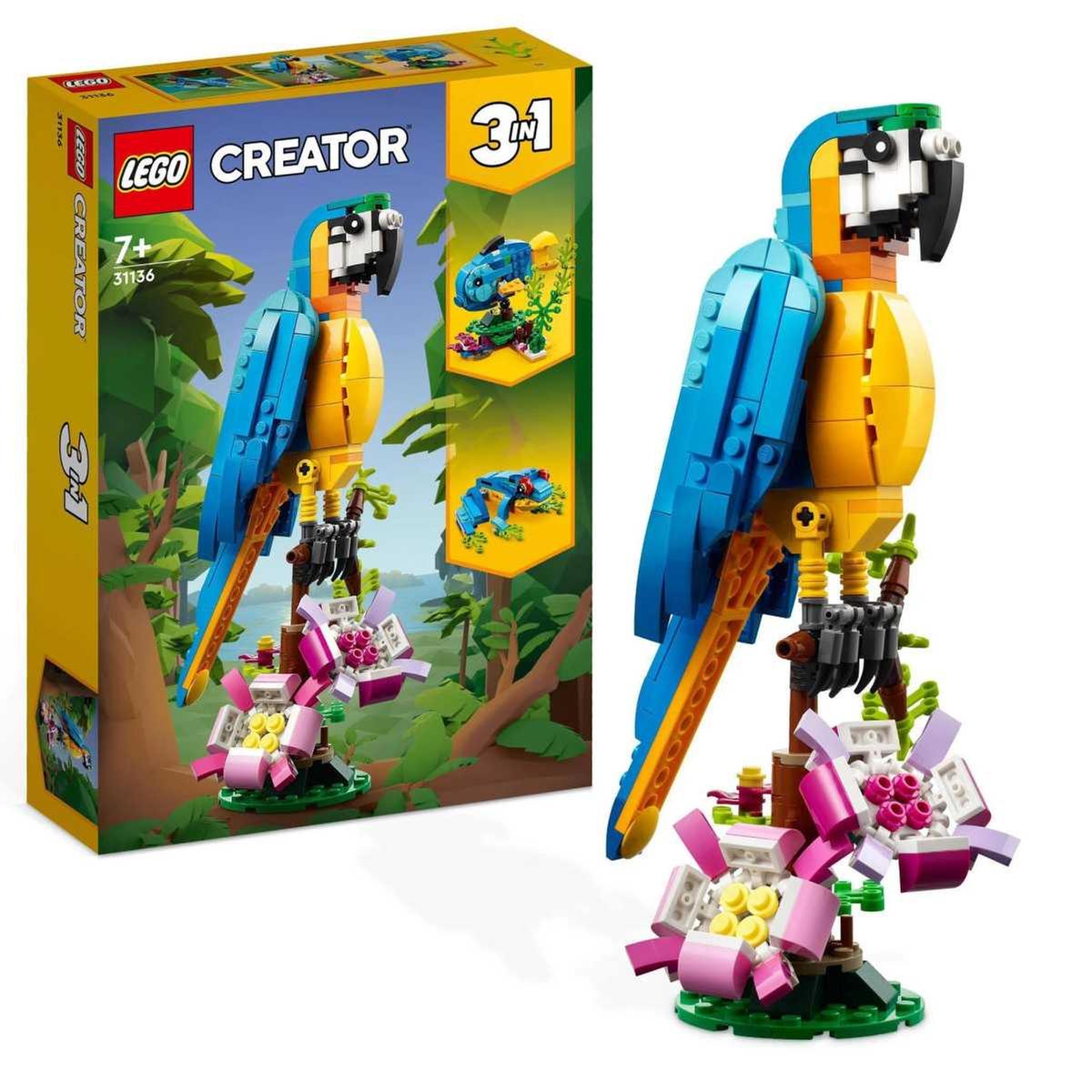 LEGO - Papagaio exótico, peixe e rã: construção e jogo criativo 3 em 1  31136 | LEGO CREATOR | Loja de brinquedos e videojogos Online Toysrus