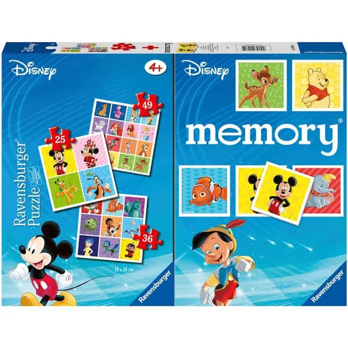 Disney - Multipack Memory Disney: 48 cartas e 3 puzzles de 25/36