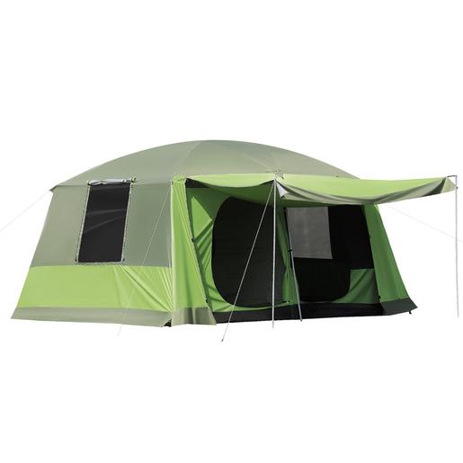 Outsunny - Tenda de Campismo Familiar 405x305x225 cm Verde