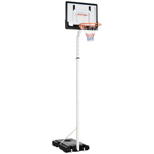 Sportnow - Cesto de basquetebol altura ajustável de 260-305 cm Branco