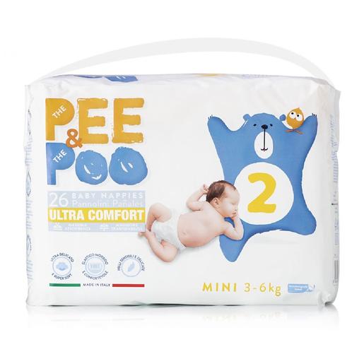 The Pee & The Poo - Fraldas Mini T2 para 3-6 kg - 26 unid