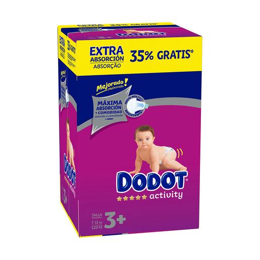Dodot - Fraldas Activity Extra T3+ (7-11 kg) 120 Unidades