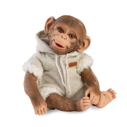 Boneco Macaco Reborn Macacão Cinza 32 cm