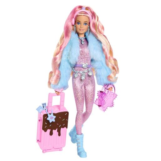 Barbie - Boneca com conjunto de inverno para a neve e casaco de pele sintética ㅤ