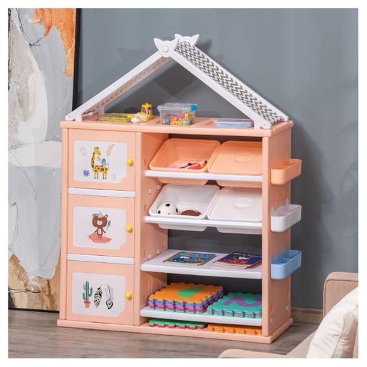 Homcom - Estante infantil salmão e branco para brinquedos e livros |  Organizadores | Loja de brinquedos e videojogos Online Toysrus