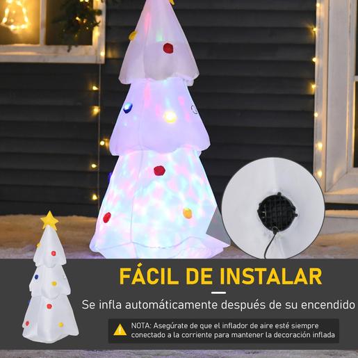 Homcom - Árvore de Natal insuflável branca com luz - 122 cm