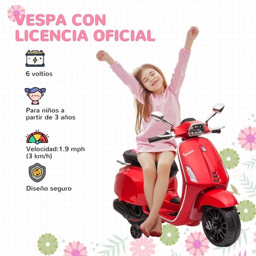 Homcom - Moto elétrica infantil Vespa Vermelho