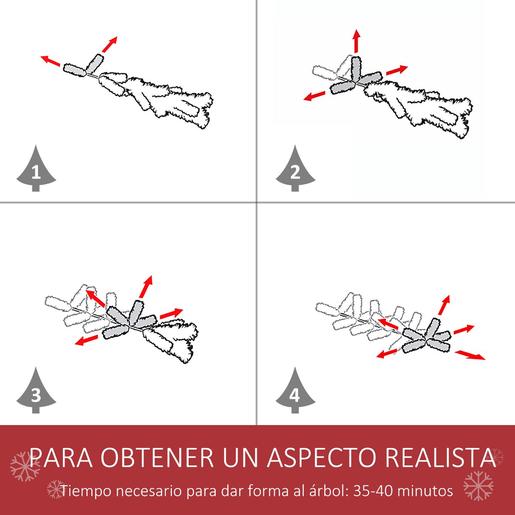 Homcom - Árvore de Natal 1064 ramos - Ø105x210 cm