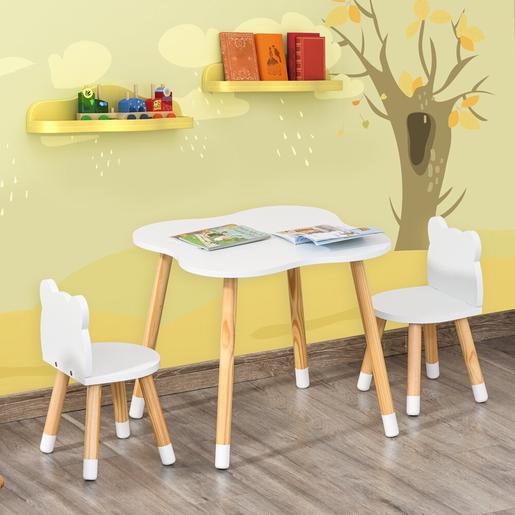 Homcom - Conjunto Mesa + 2 Cadeiras infantis Madeira | Tudo o que precisas  para uma melhor formação | Loja de brinquedos e videojogos Online Toysrus