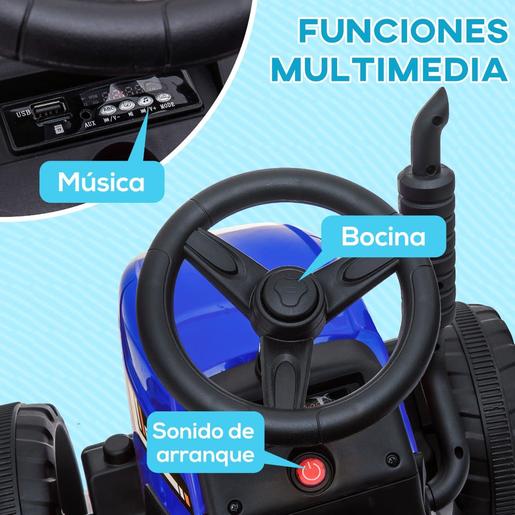 Homcom - Trator elétrico bateria com reboque e controlo remoto