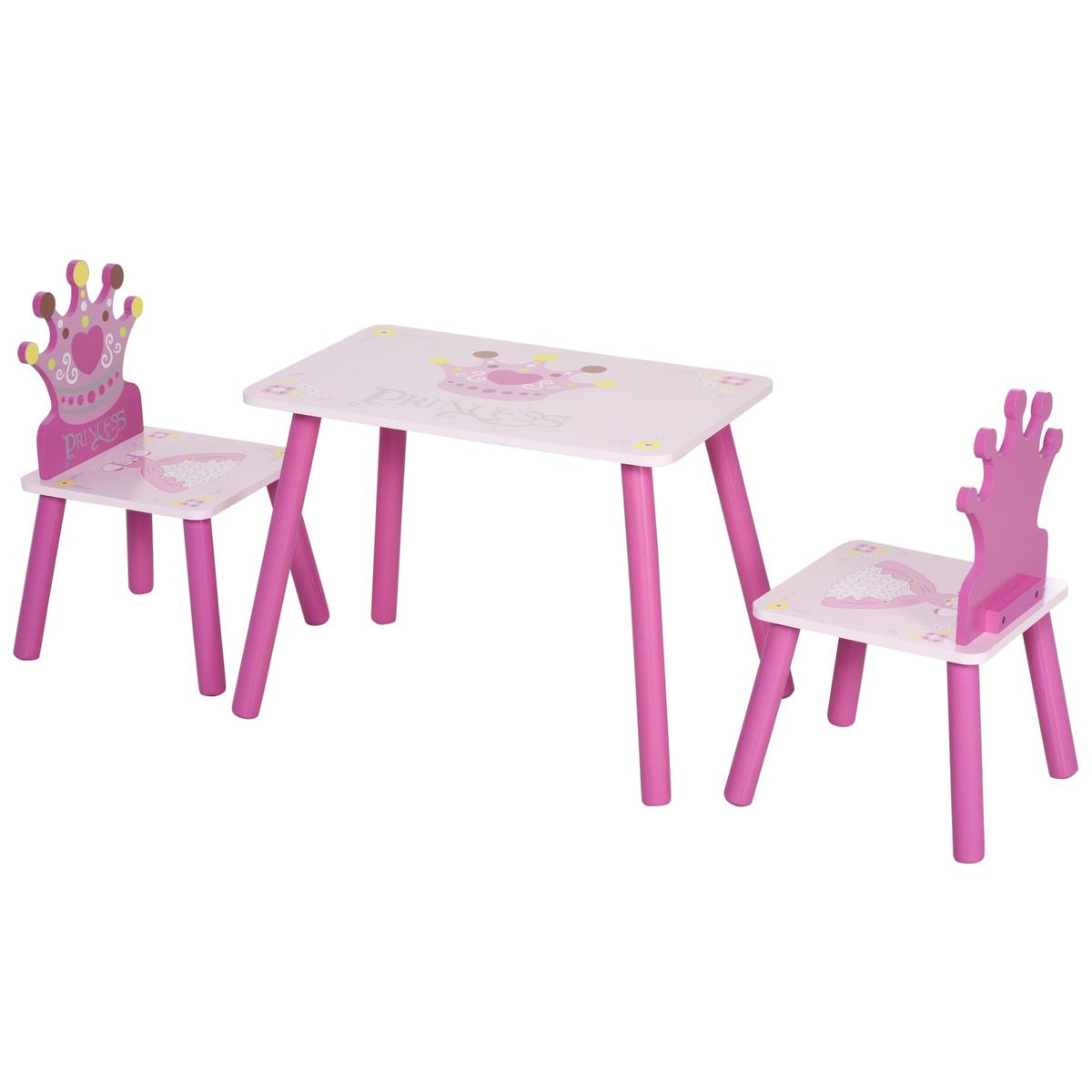 Homcom - Conjunto Mesa + 2 Cadeiras infantis Madeira Princess | Tudo o que  precisas para uma melhor formação | Loja de brinquedos e videojogos Online  Toysrus