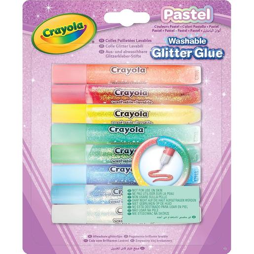 Crayola - Colas com glitter laváveis em cores pastel para artesanato e lazer ㅤ