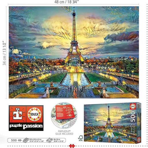 Educa Borras - Puzzle 500 peças Torre Eiffel: montagem e cola Fix incluídos  ㅤ | PUZZLE 500+ pçs | Loja de brinquedos e videojogos Online Toysrus